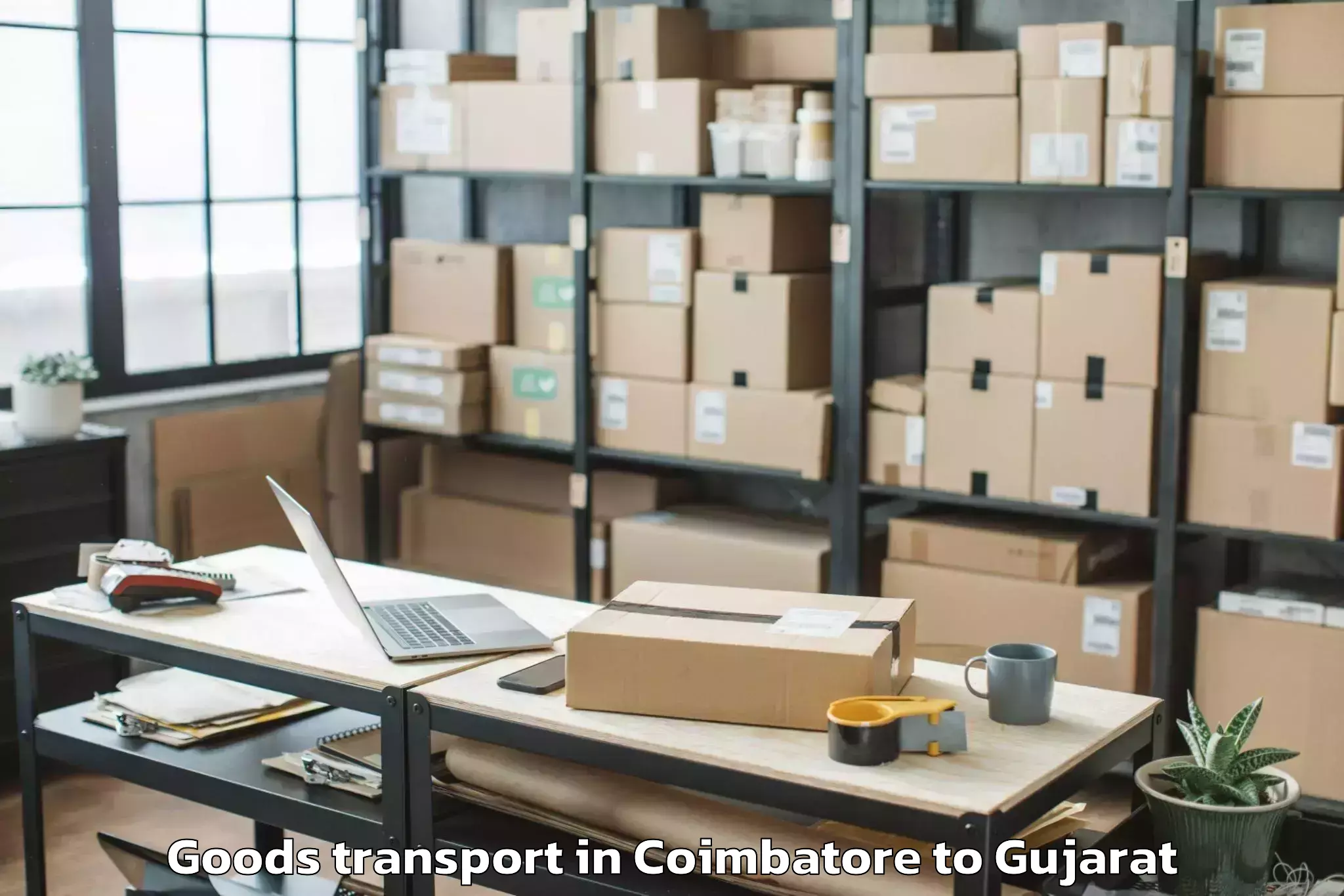 Top Coimbatore to Jhagadia Goods Transport Available